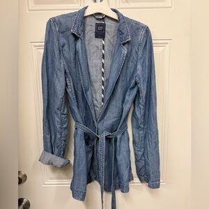 GAP Lyocell denim Women's Jean Jacket w/ Belt sz M NEW
